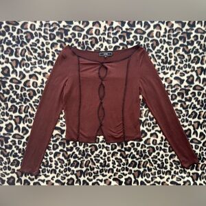 Brown Long Sleeve Top